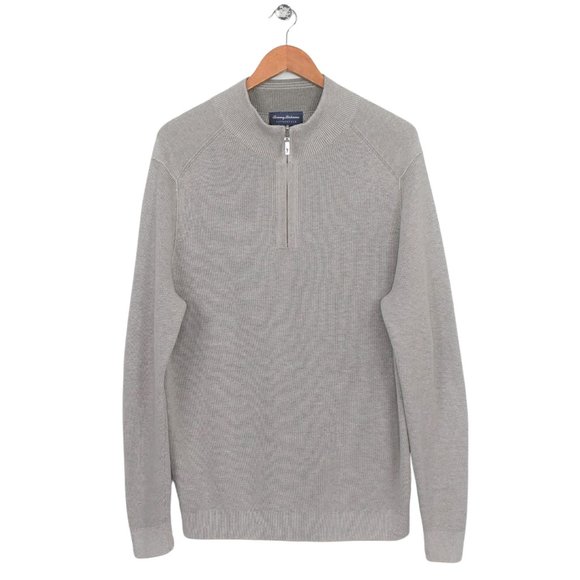 Tommy Bahama 1/4 Zip Pullover Reversible Sweater M - Picture 1 of 12